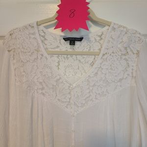 NWOT Zac & Rachel Woman White Lace Blouse Size 3X